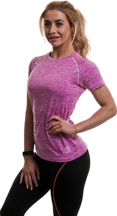 Golds Gym Ladies T-Shirt Raglan - Lilac Marl