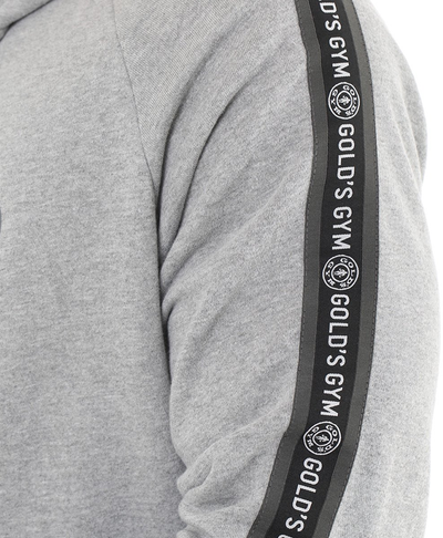 Golds Gym Zipper Hoodie Branded Tape - Grey - S