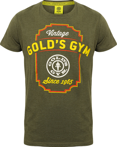 Golds Gym T-Shirt Vintage - S - Army Marl