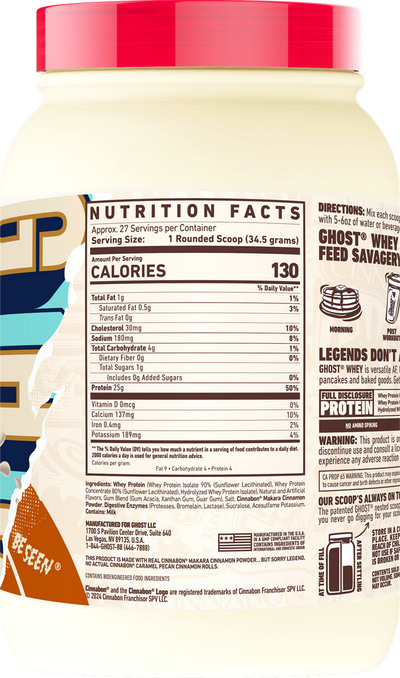 Ghost Whey - 27 servings - Cinnabon Caramel Pecan