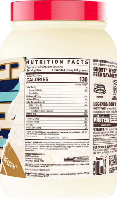 Ghost Whey - 27 servings - Cinnabon