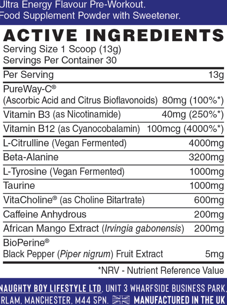 Naughty Boy Energy Pre-Workout - 390 g