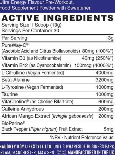 Naughty Boy Energy Pre-Workout - 390 g