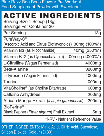 Naughty Boy Energy Pre-Workout - 390 g