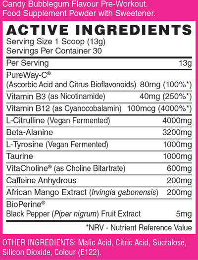 Naughty Boy Energy Pre-Workout - 390 g