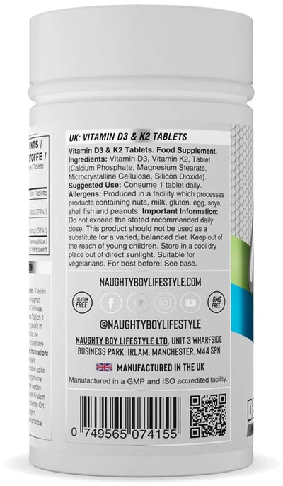 Naughty Boy Vitamin D3+K2 - 120 tabs