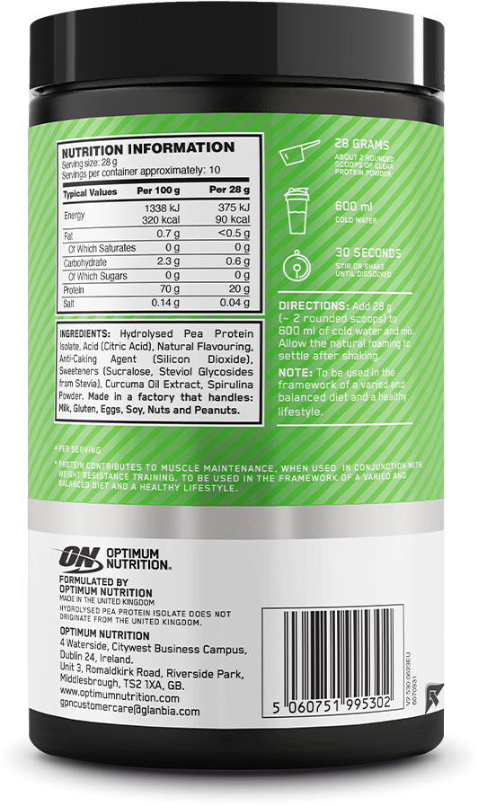 Optimum Nutrition Clear Protein 100% Plant Protein Isolate - 280 g