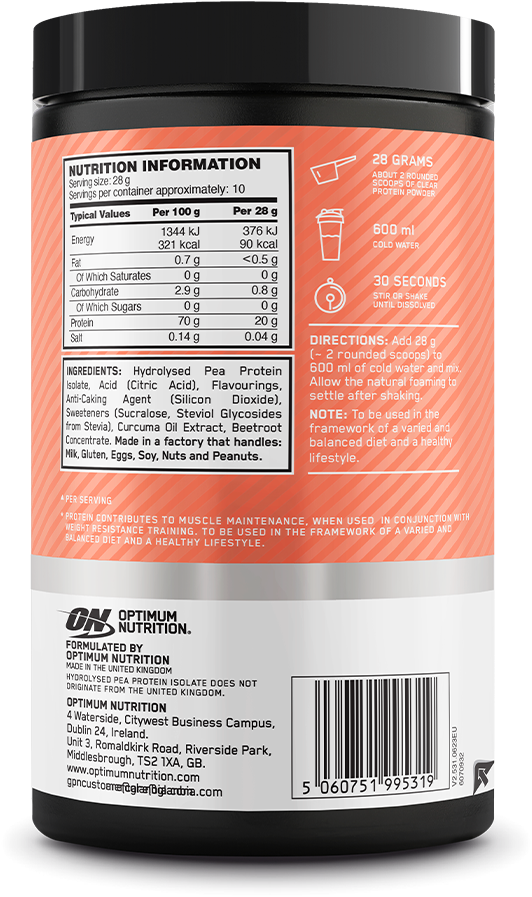 Optimum Nutrition Clear Protein 100% Plant Protein Isolate - 280 g