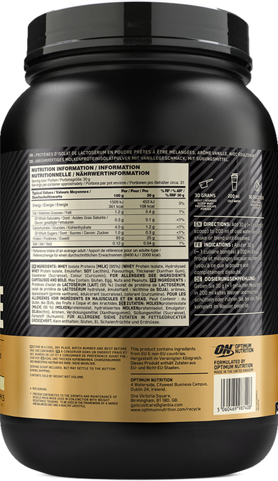 Optimum Nutrition Gold Standard 100% Isolate - 930 g
