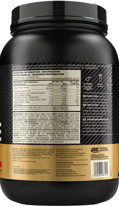 Optimum Nutrition Gold Standard 100% Isolate - 930 g