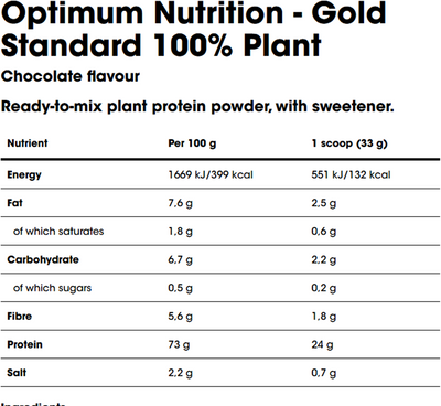Optimum Nutrition Gold Standard 100% Plant Protein - 684 g