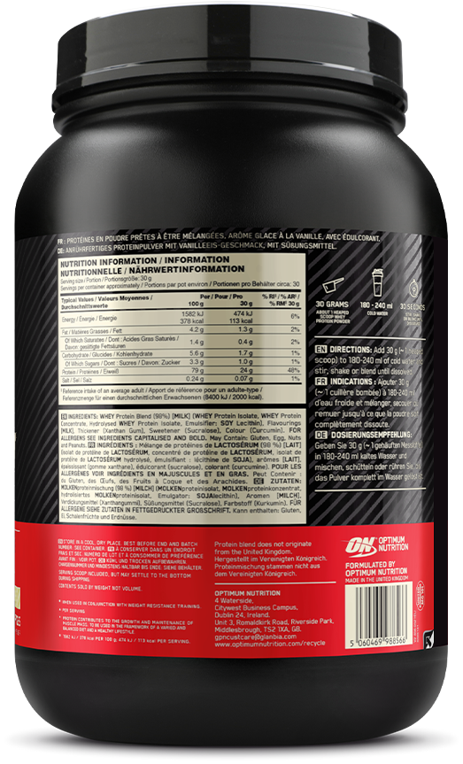 Optimum Nutrition Gold Standard 100% Whey - 900 g