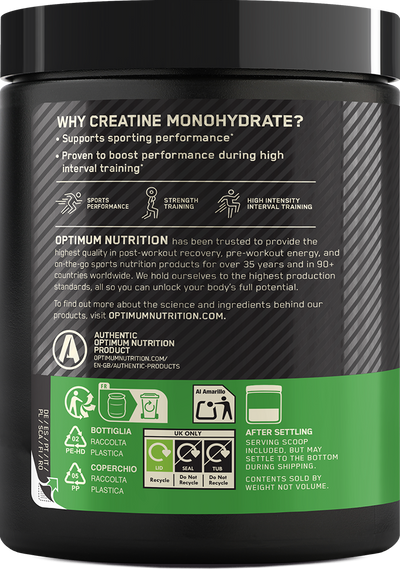 Optimum Nutrition Flavoured Micronised Creatine Powder - 360 g - Blue Raspberry
