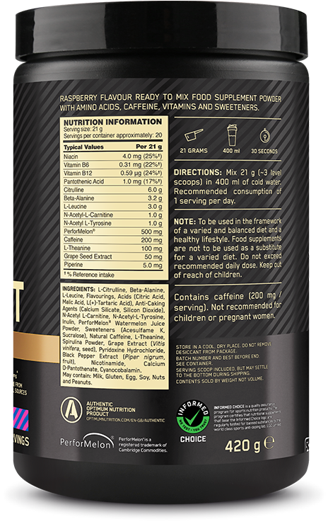 Optimum Nutrition Gold Standard Pre-workout Advanced - 420 g