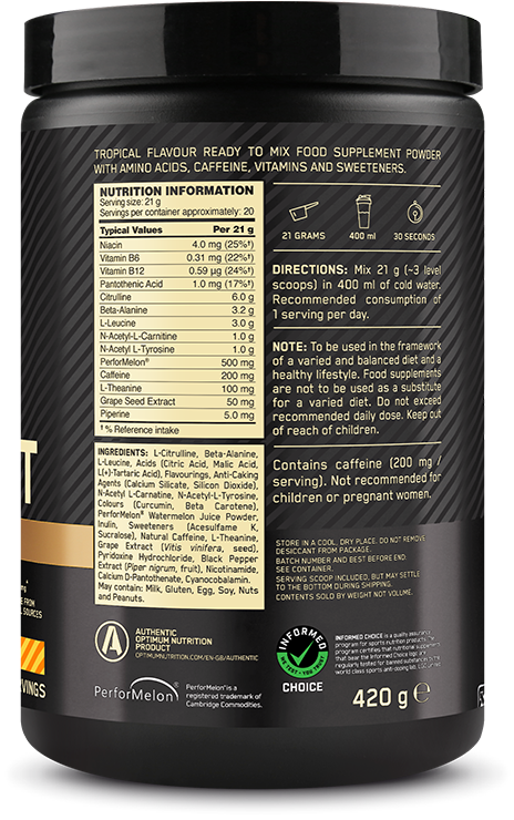 Optimum Nutrition Gold Standard Pre-workout Advanced - 420 g