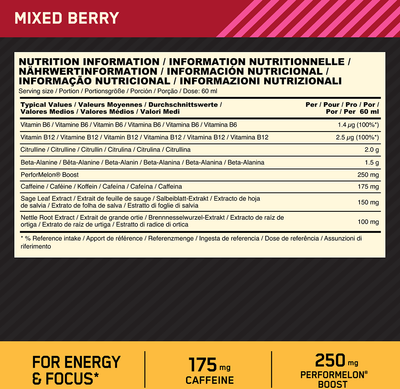 Optimum Nutrition Gold Standard Pre-workout Shot - 12 x 60 ml