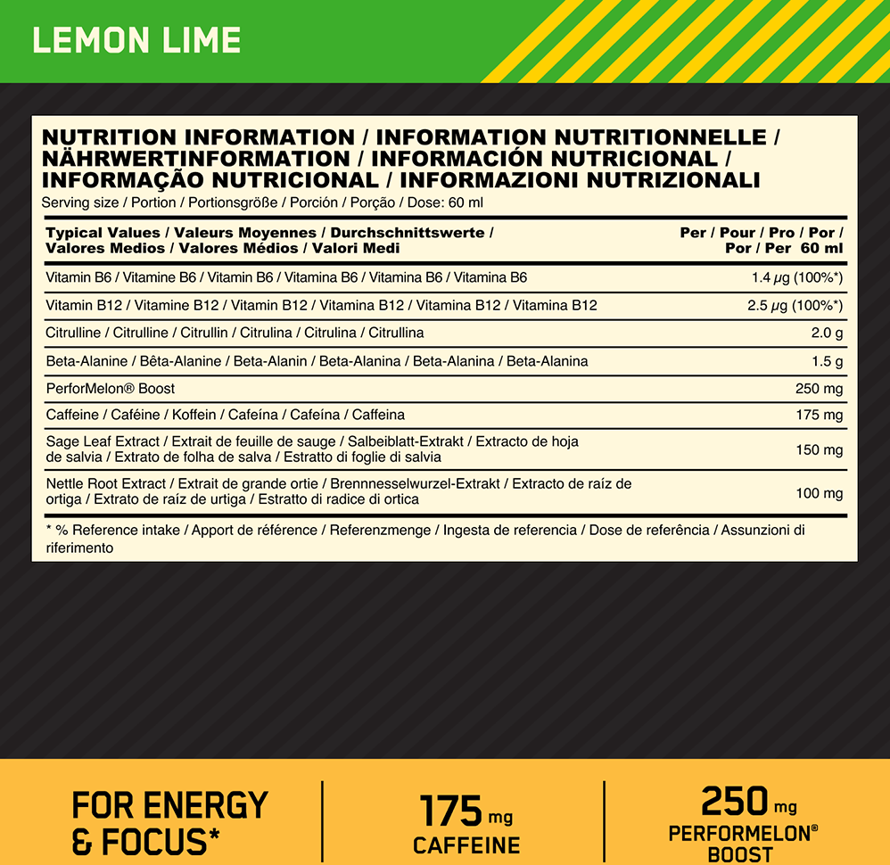 Optimum Nutrition Gold Standard Pre-workout Shot - 12 x 60 ml
