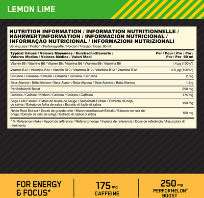 Optimum Nutrition Gold Standard Pre-workout Shot - 12 x 60 ml