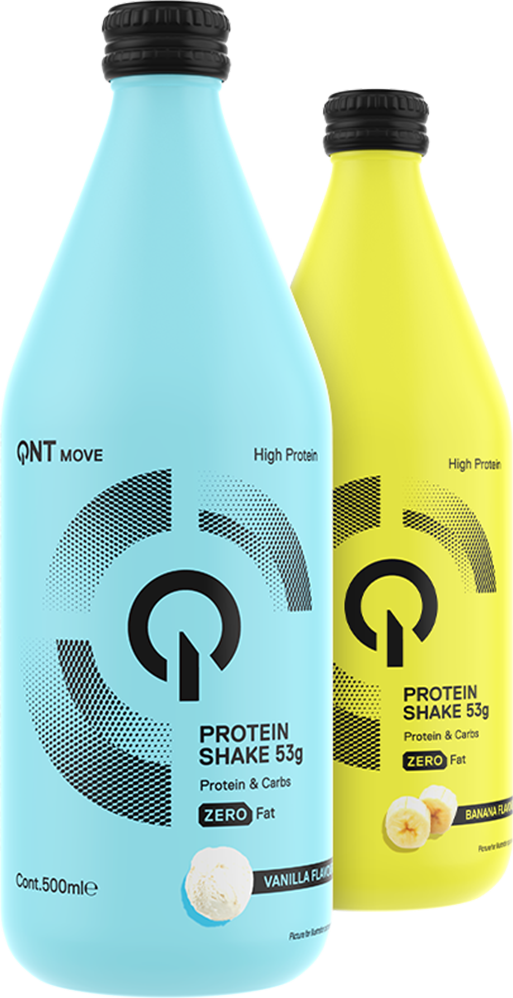 QNT Protein Shake Glass Bottle - 12 x 500 ml