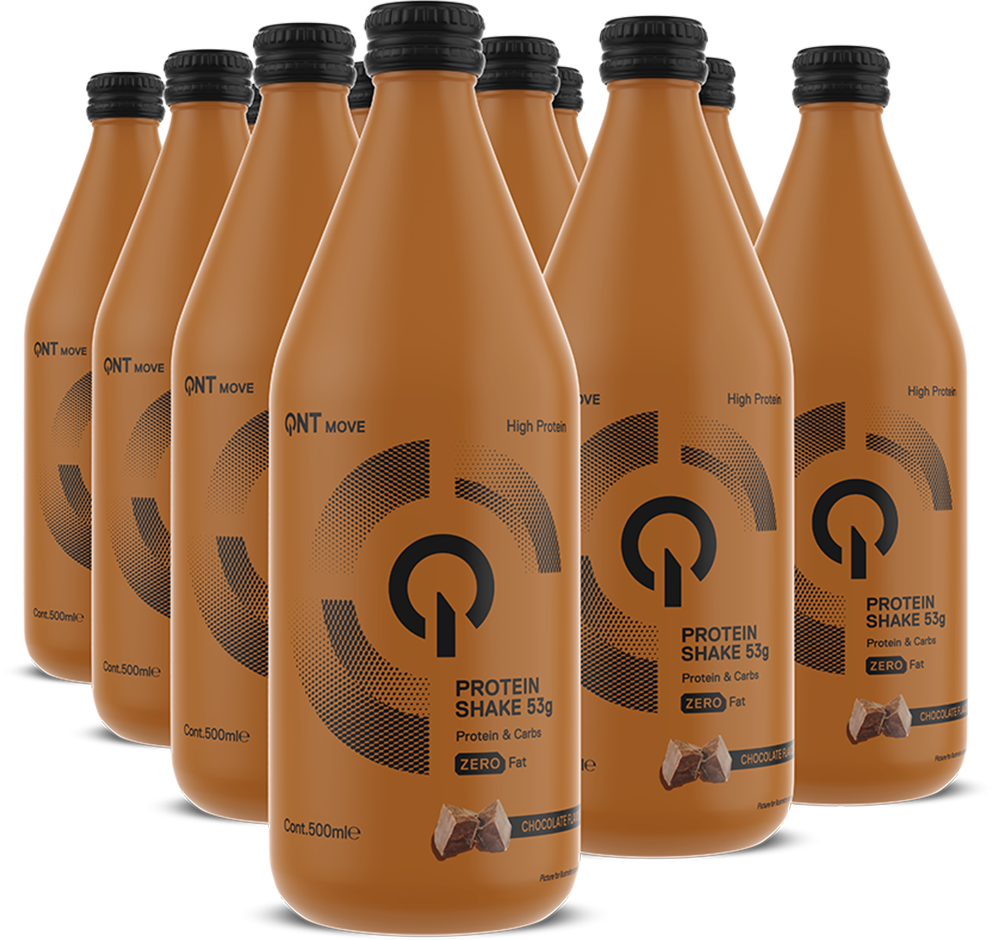 QNT Protein Shake Glass Bottle - 12 x 500 ml
