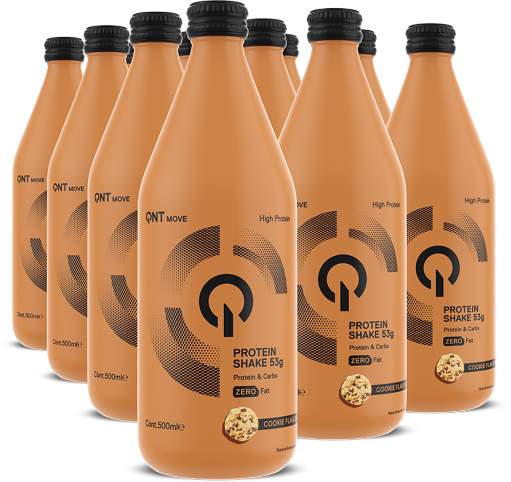 QNT Protein Shake Glass Bottle - 12 x 500 ml