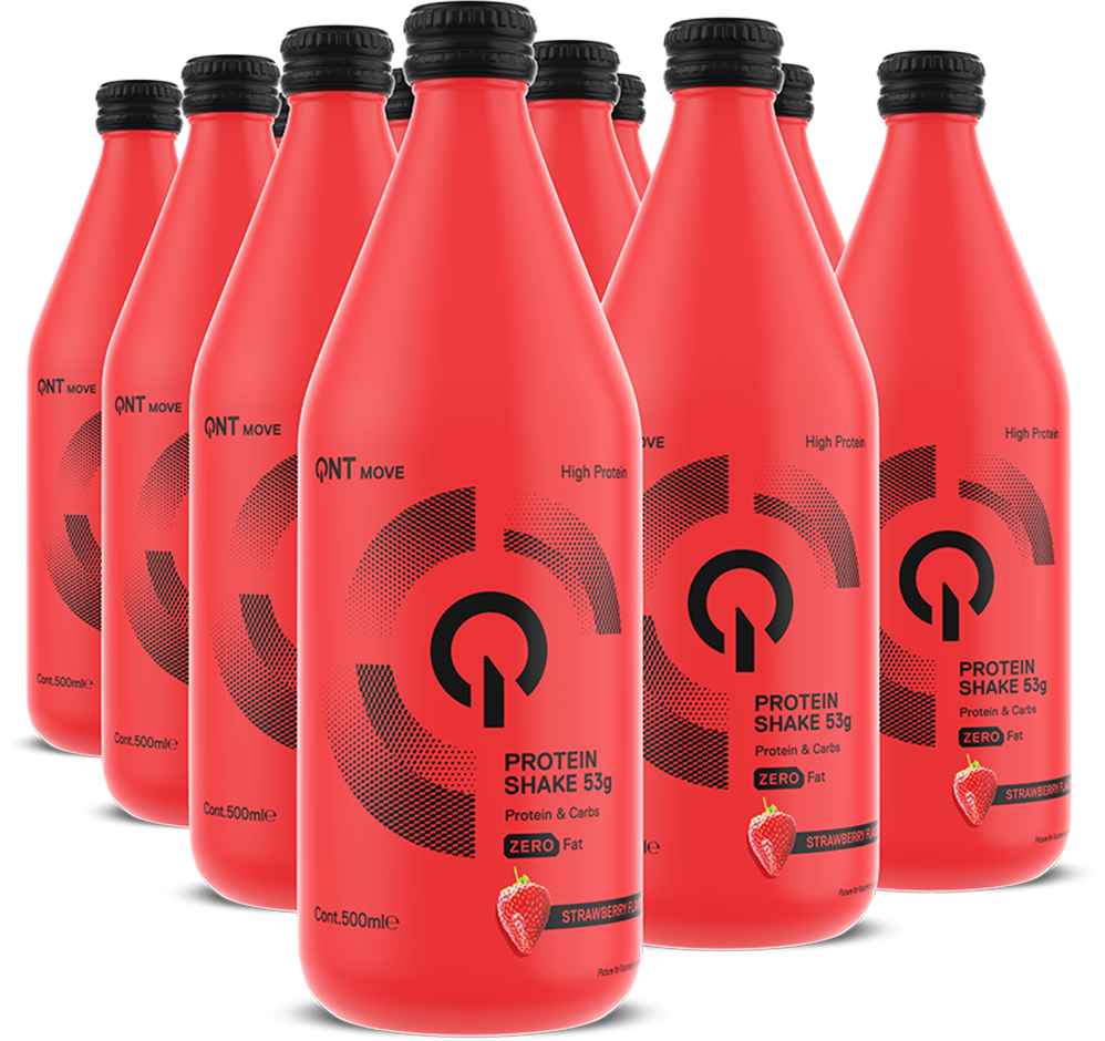 QNT Protein Shake Glass Bottle - 12 x 500 ml