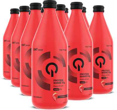 QNT Protein Shake Glass Bottle - 12 x 500 ml