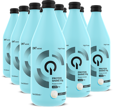 QNT Protein Shake Glass Bottle - 12 x 500 ml