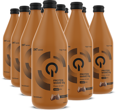 QNT Protein Shake Glass Bottle - 12 x 500 ml