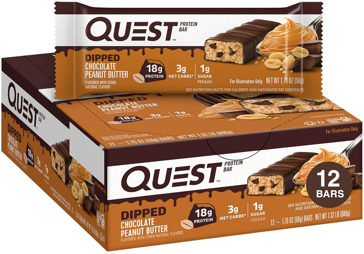 Quest Dipped Bar - 12 x 50 g