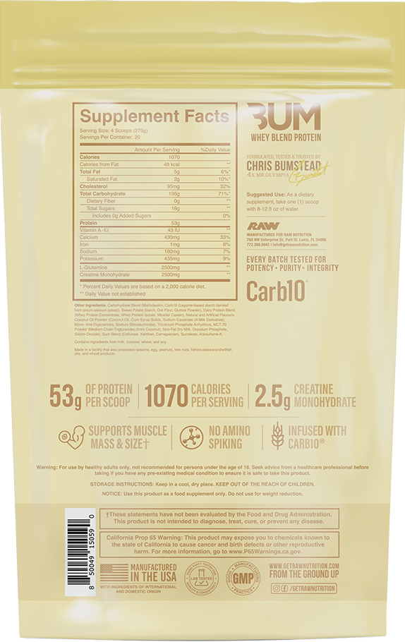 RAW CBUM Mass Gainer - 5443g