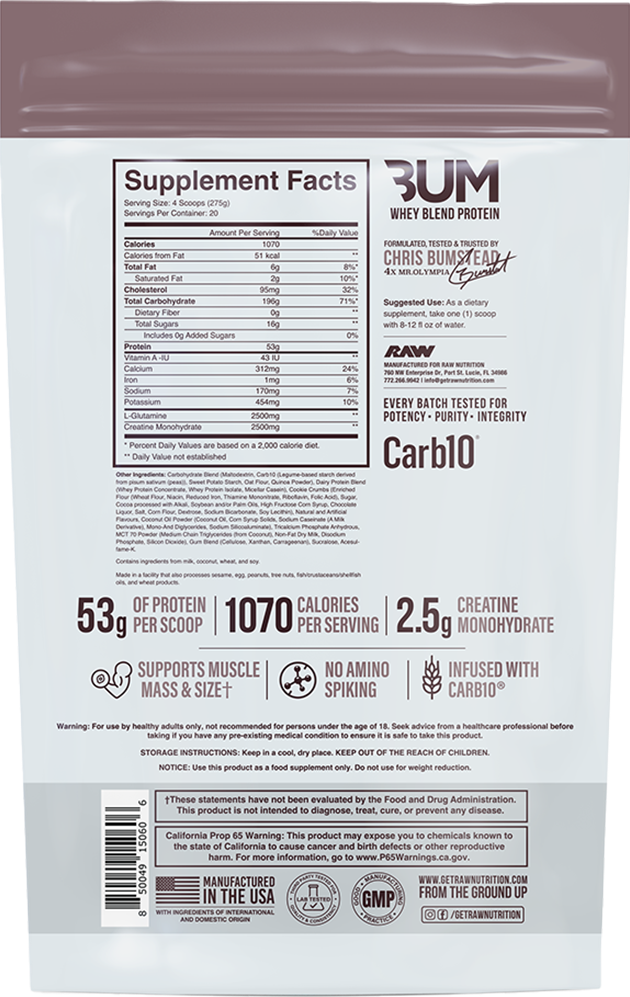 RAW CBUM Mass Gainer - 5443g