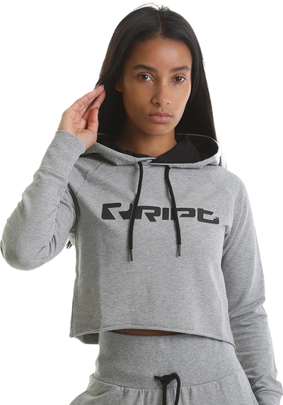 RIPT RCLSWT719 Ladies Cropped Hoodie - Grey