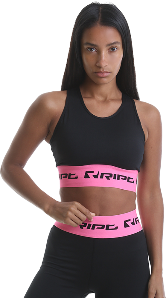 RIPT RCLTOP717 Ladies Crop Top Branded - Pink
