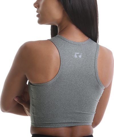 RIPT RCLTOP732 Ladies Crop Top - Grey Marl