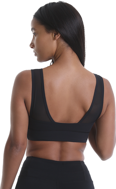 RIPT RCLTOP734 Ladies Crop Top Mesh - Black