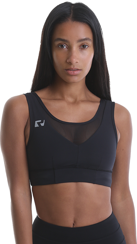 RIPT RCLTOP734 Ladies Crop Top Mesh - Black