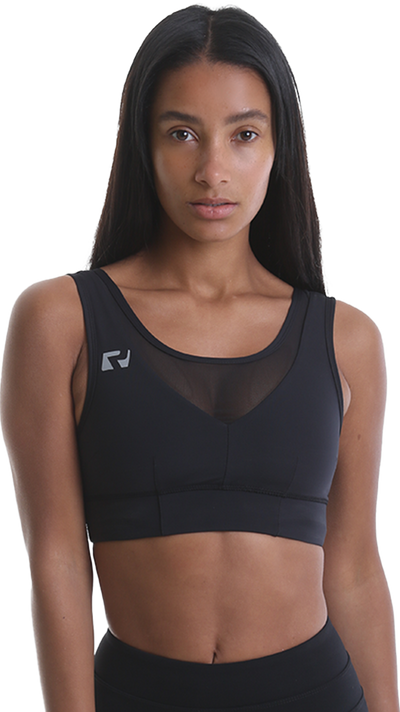RIPT RCLTOP734 Ladies Crop Top Mesh - Black