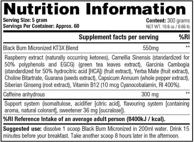 Stacker2 Black Burn Micronized - 300 g