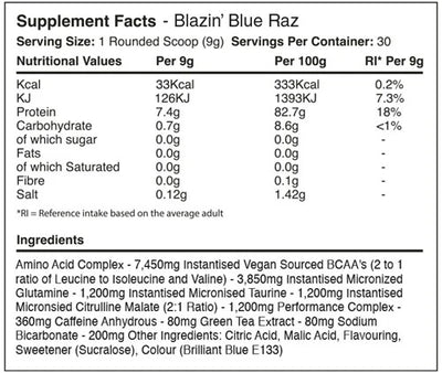 Warrior Amino Blast BCAA - 270 g