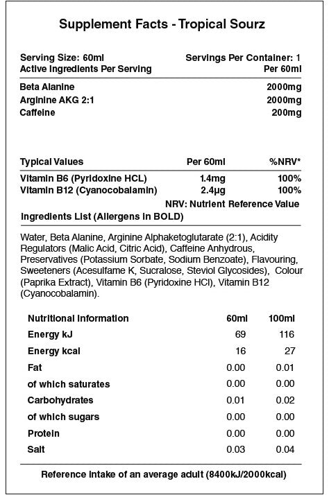 Warrior Rage Energy Shots - 12 x 60 ml