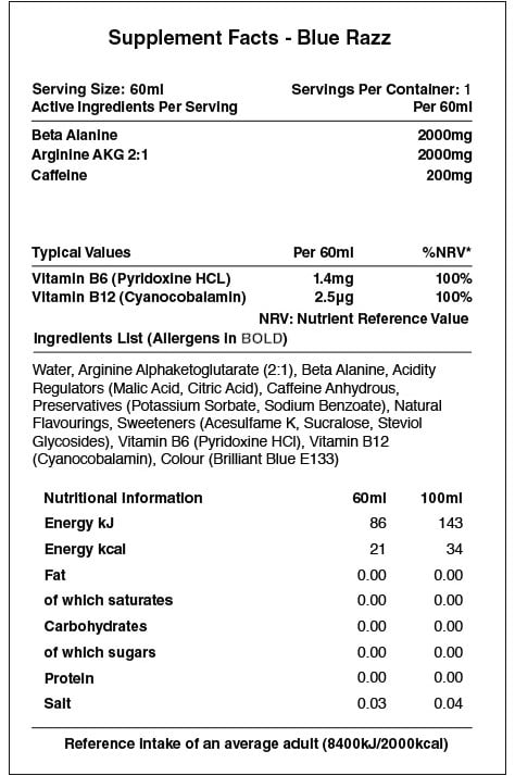 Warrior Rage Energy Shots - 12 x 60 ml
