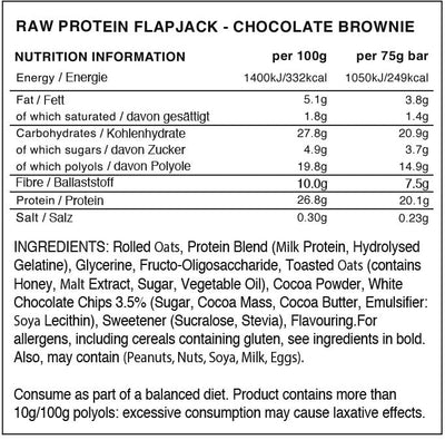 Warrior Raw Protein Flapjack - 12 x 75 g